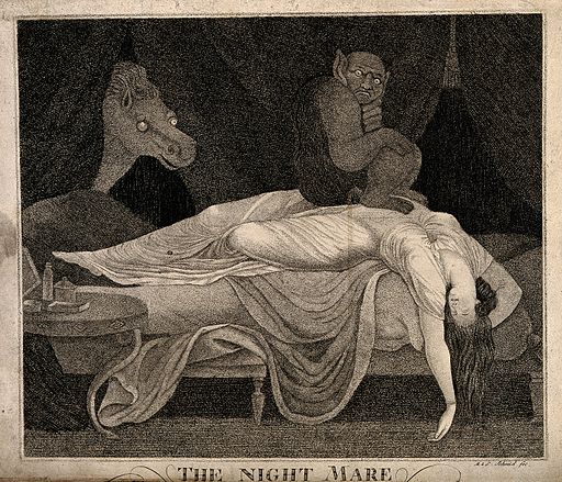 © A woman fast asleep with devil on stomach: Iconographic Collections